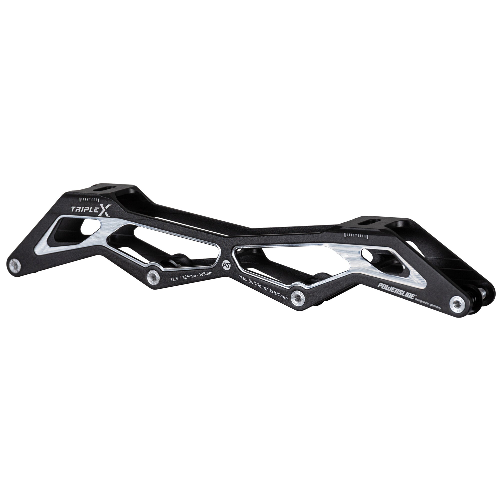 powerslide-triple-x-hilo-12-8-3x110-1x100-race-frame-black-silver image 2
