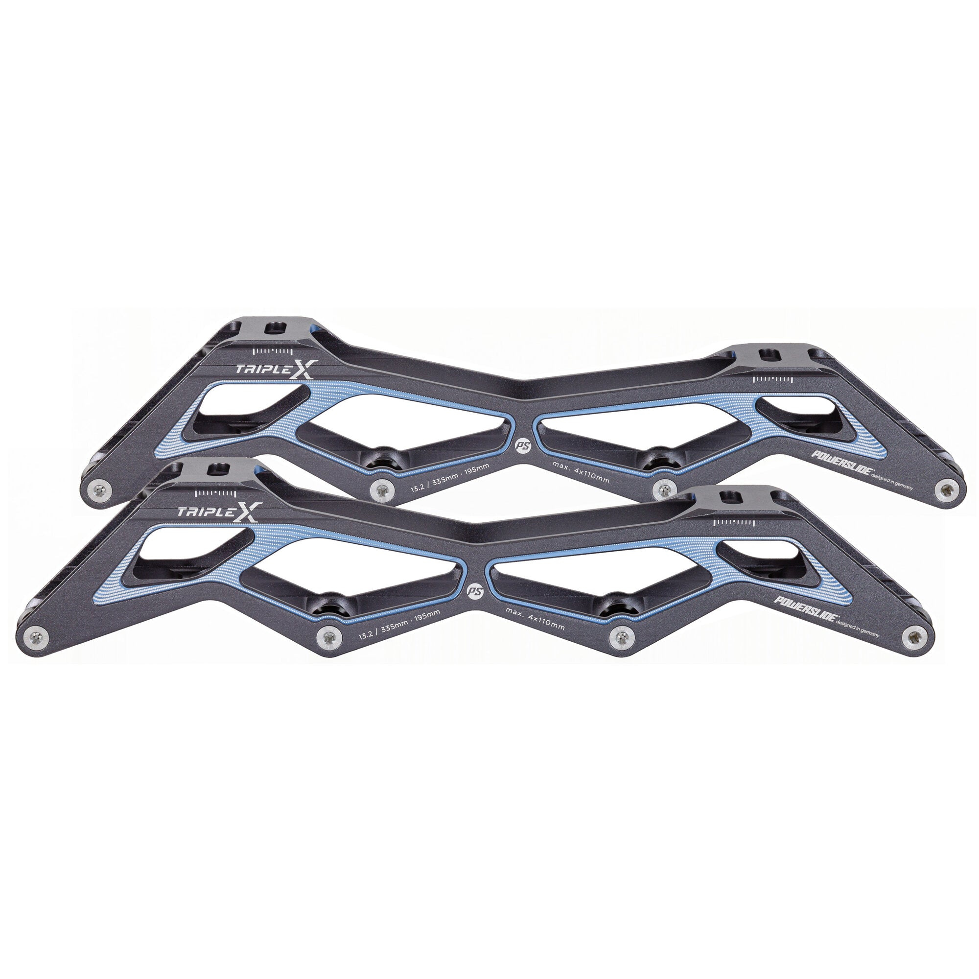 powerslide-triple-x-13-2-4x110-ti-blue-195-speedskate-frame image 1