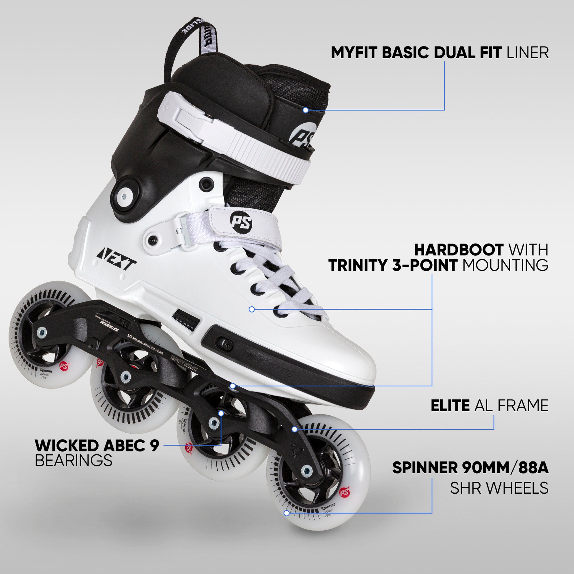 powerslide-next-core-black-90-urban-inline-skates-4x90 image 2
