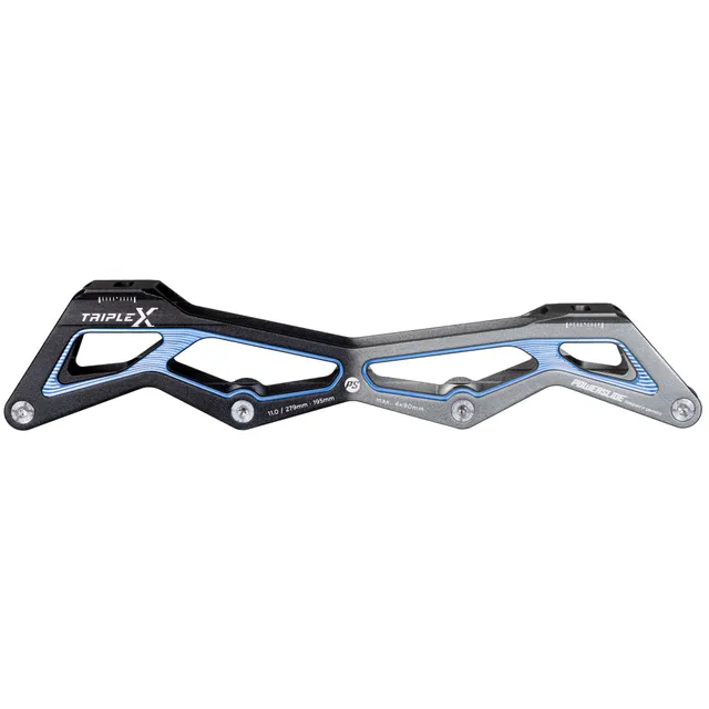 powerslide-triple-x5-11-0-4x90-inline-race-frame-195mm-black-blue image 1