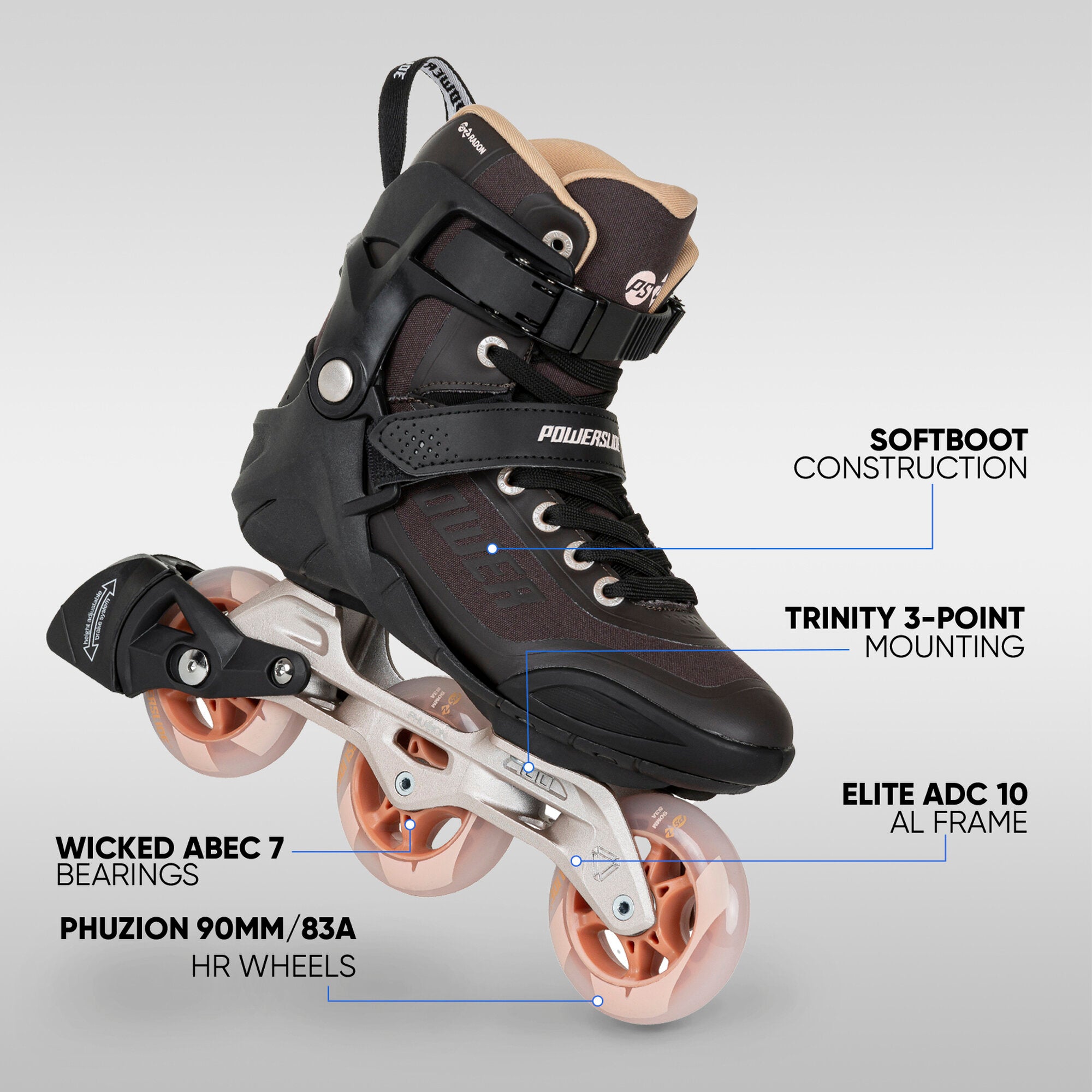 powerslide-phuzion-radon-bronze-90-fitness-inline-skate-90-mm-rollen-trinity-x-s image 2