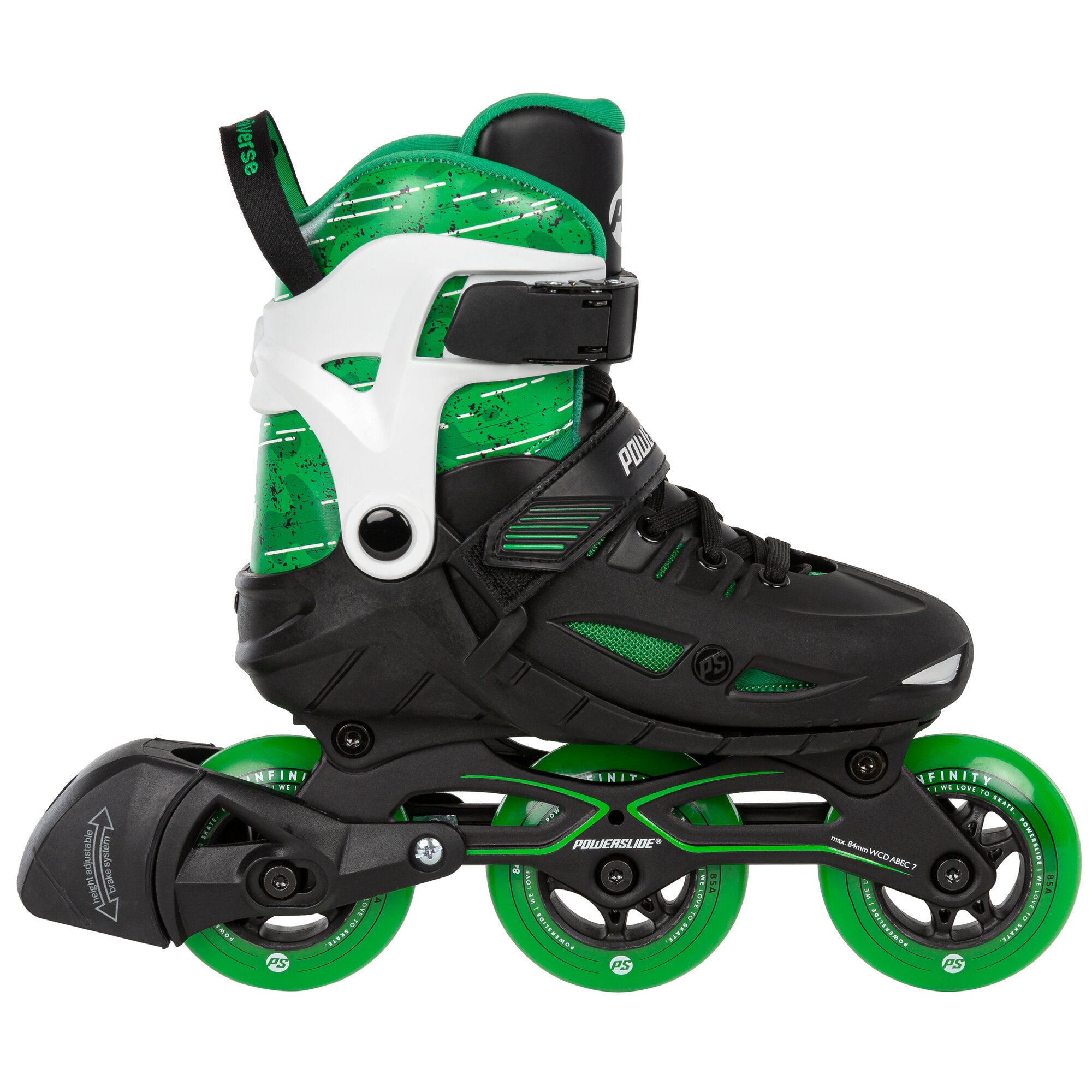 powerslide-phuzion-universe-green-gr-enverstellbarer-kinder-inline-skate-3-rolle image 1