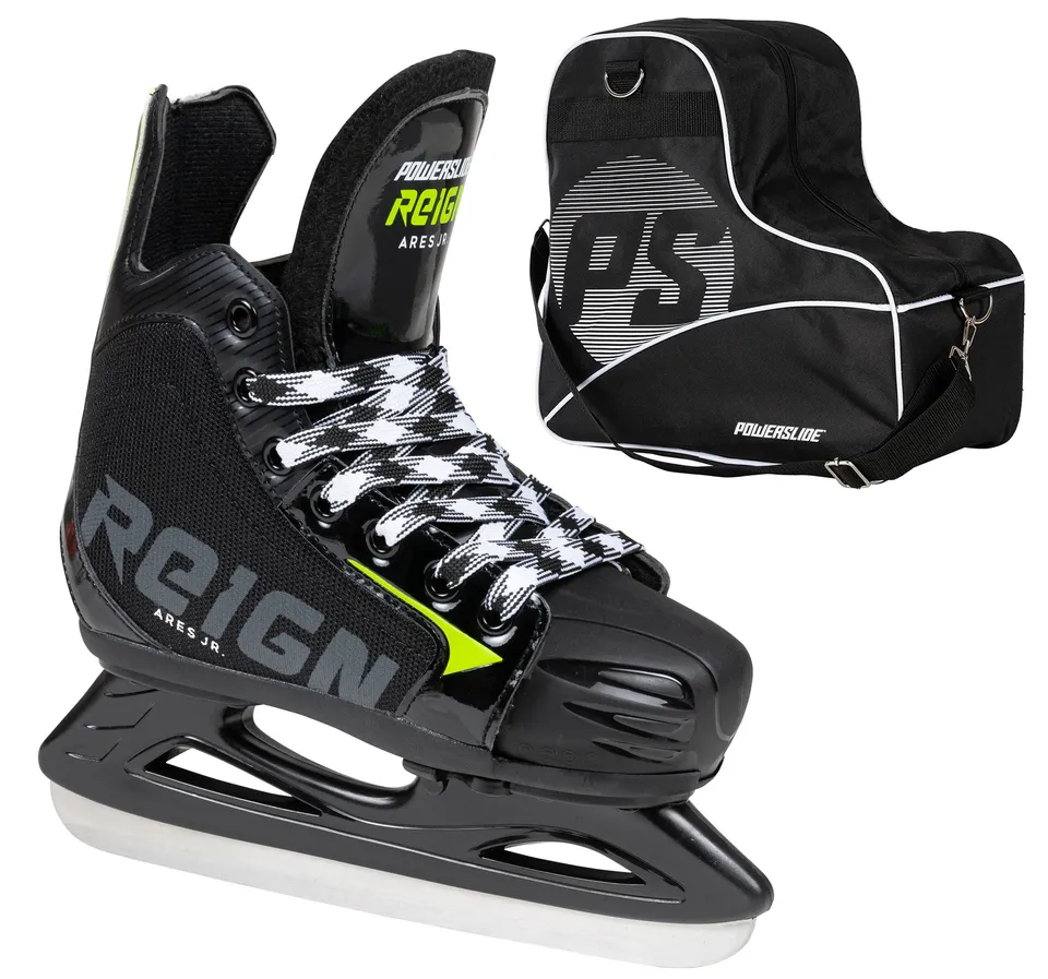 powerslide-reign-ares-junior-adj-eishockey-schlittschuh-ice-skate-bag-bundle image 1