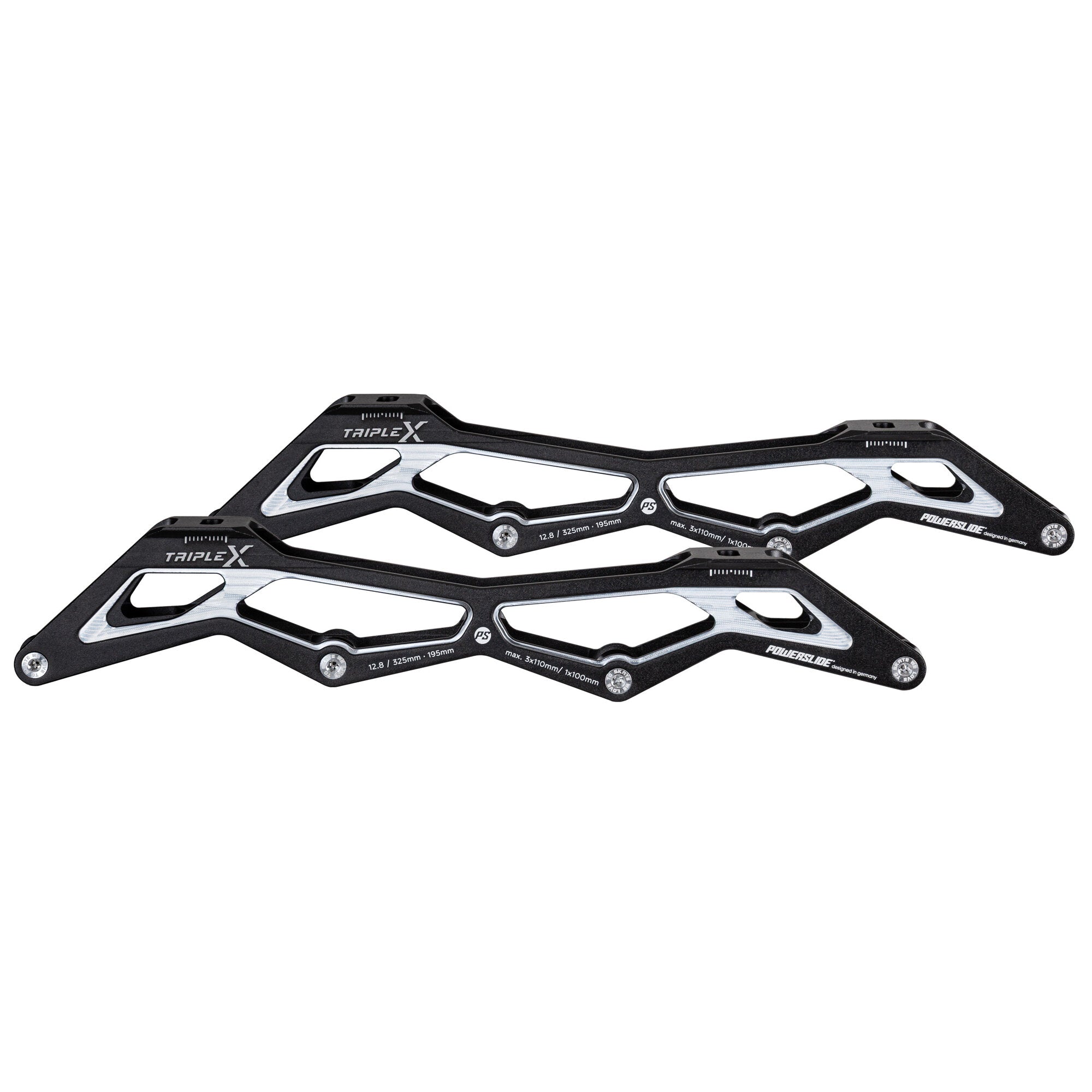 powerslide-triple-x-hilo-12-8-3x110-1x100-race-frame-black-silver image 1