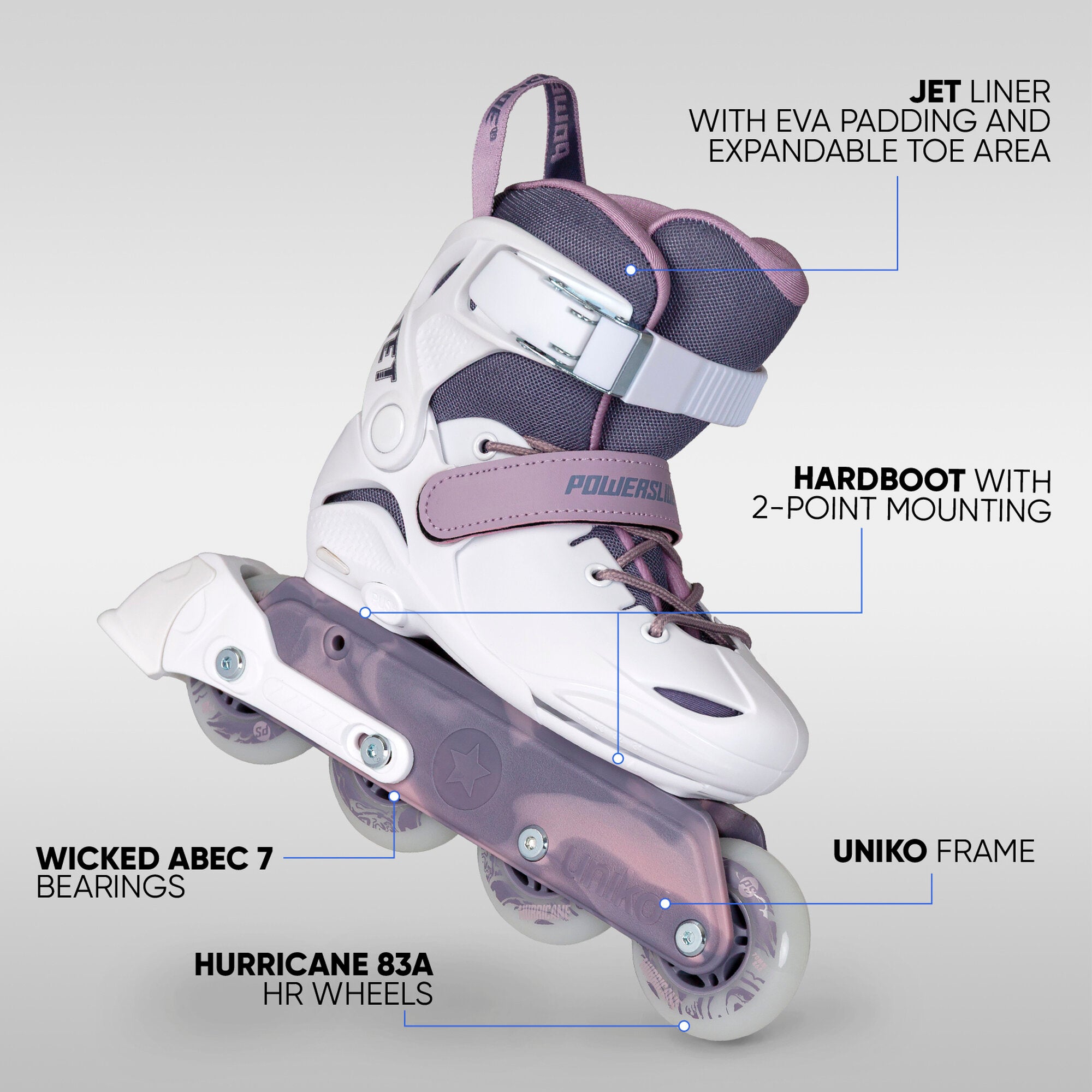 powerslide-jet-blackberry-adj-kinder-skate-lila-wei image 2