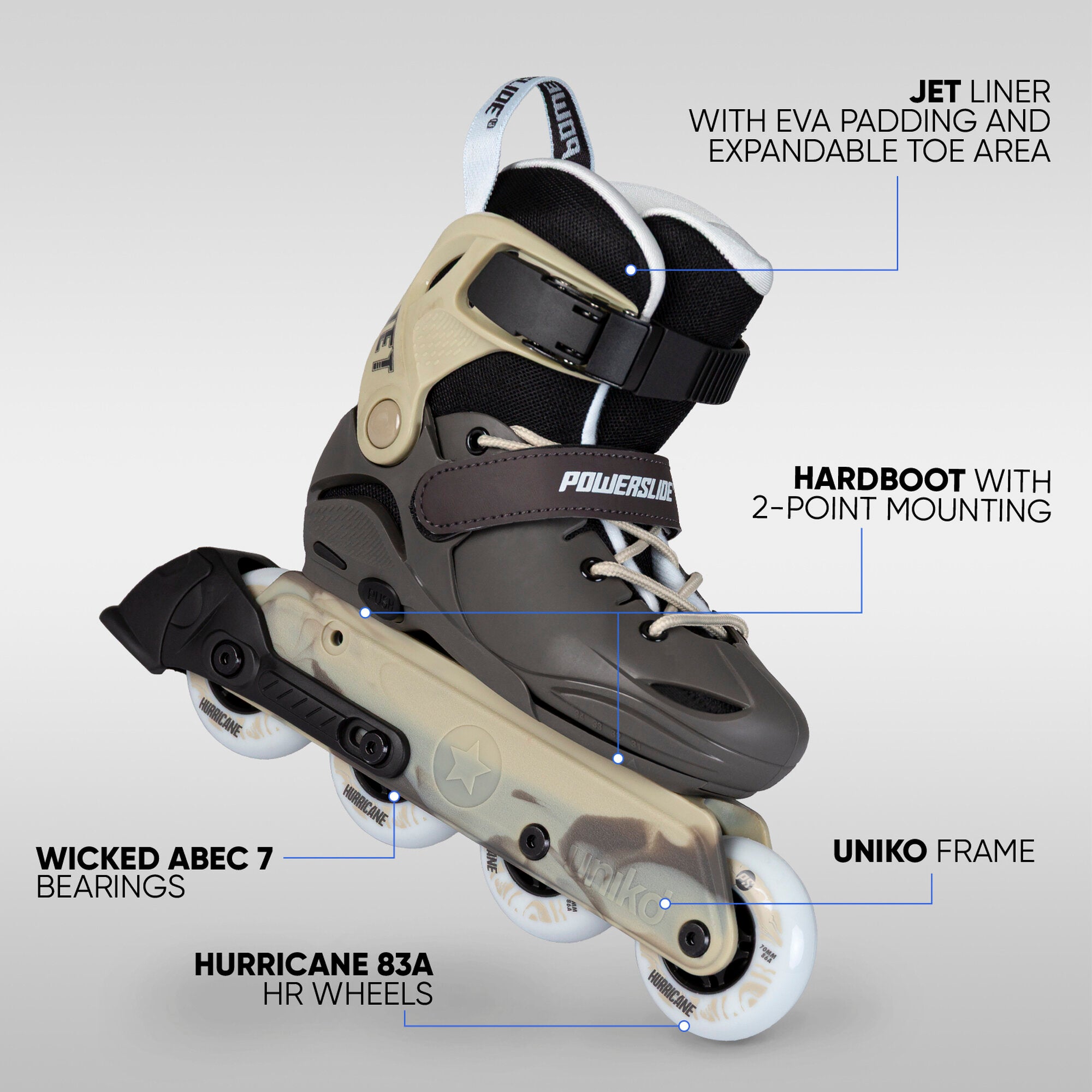 powerslide-jet-brown-verstellbarer-kinder-inline-skate image 2