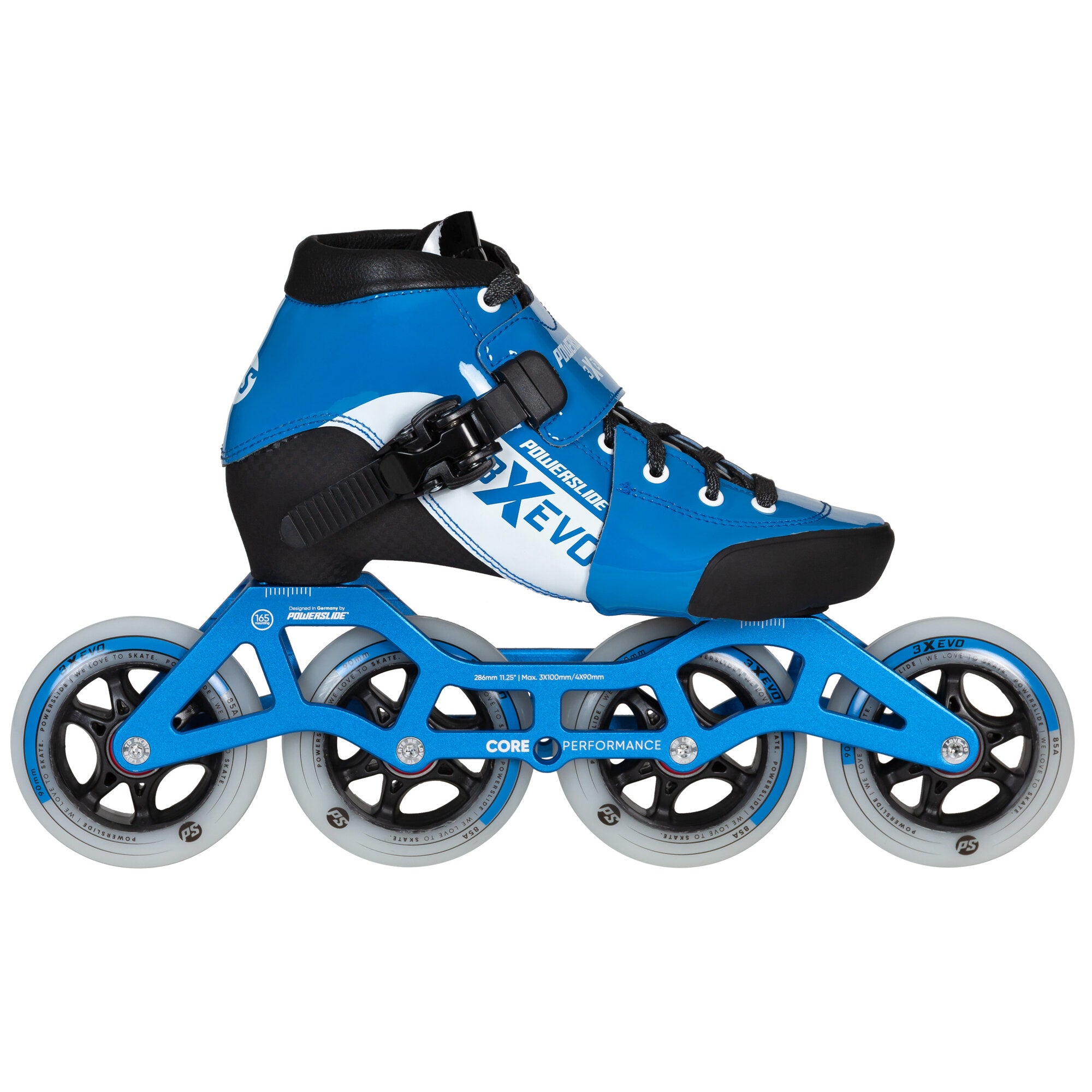 powerslide-3x-adj-evo-blue-white-kinder-speedskates image 1