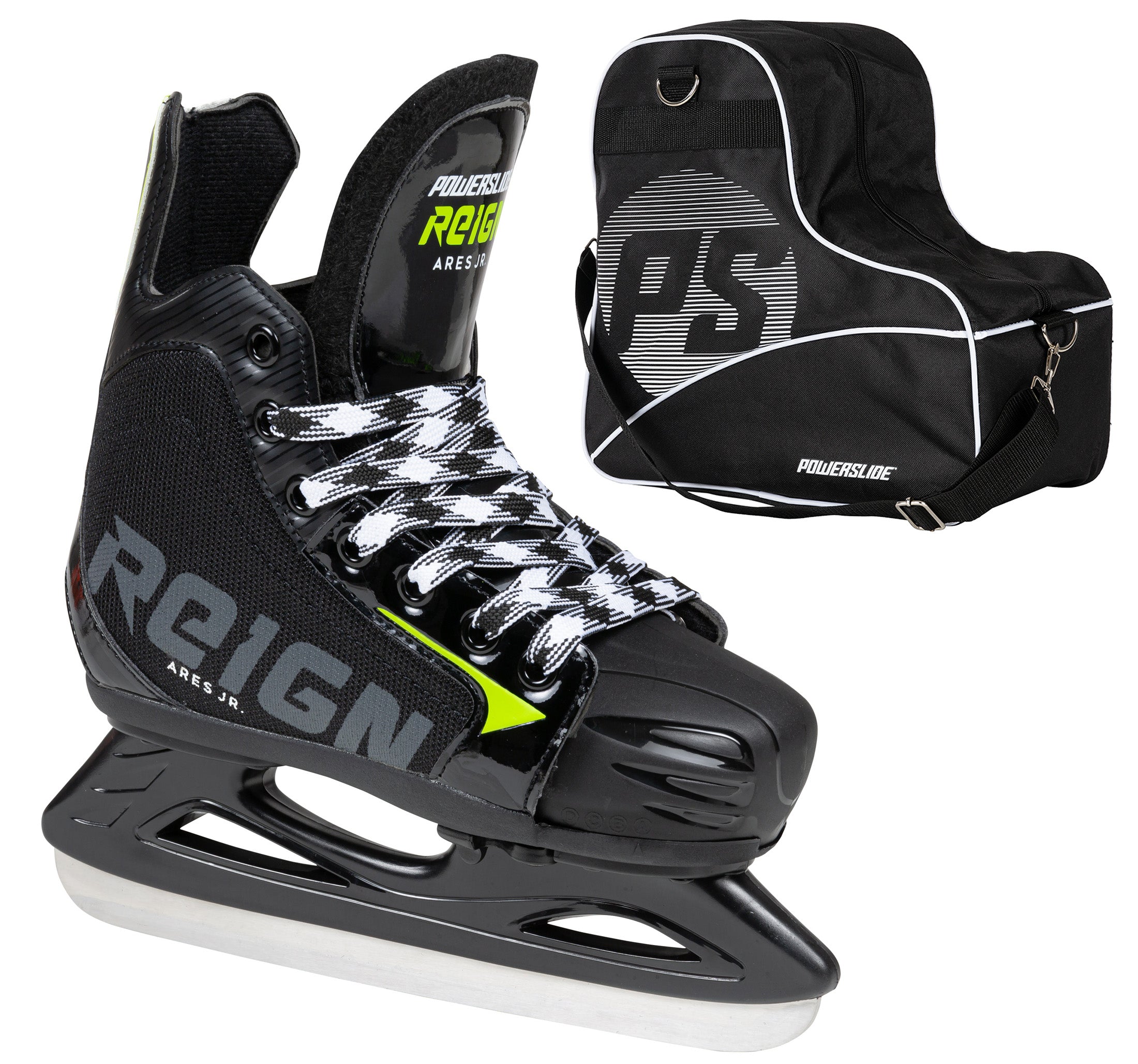powerslide-reign-ares-junior-adj-eishockey-schlittschuh-ice-skate-bag-bundle image 1