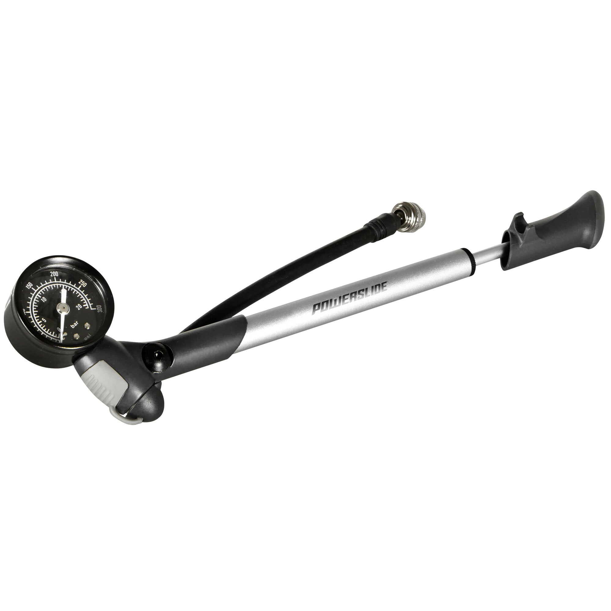 powerslide-pneumatic-mini-pumpe-6063-aluminium-manometer-300-psi-schrader-ventil image 1