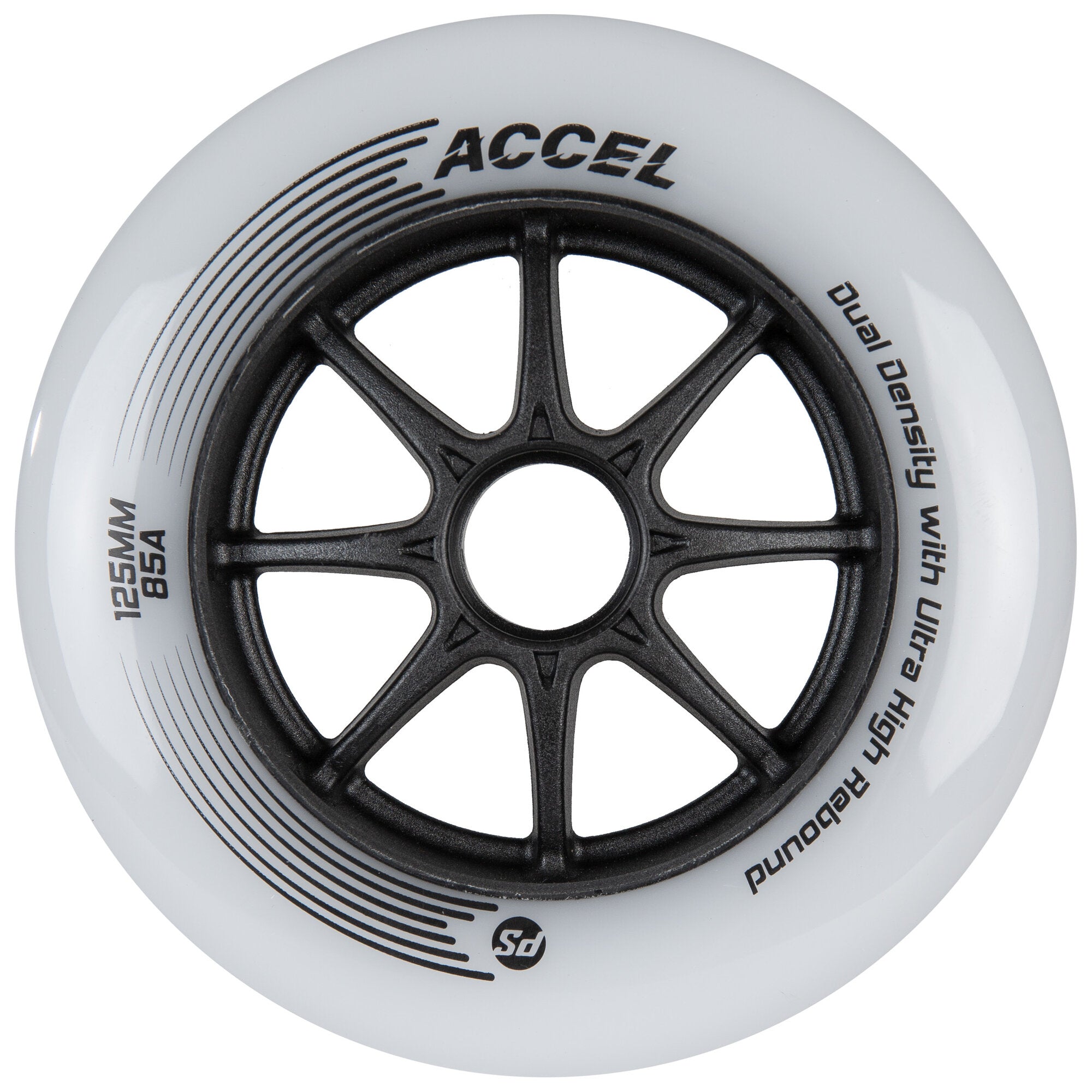 powerslide-accel-125mm-85a-rollen-6er-pack-schwarz-grau image 1